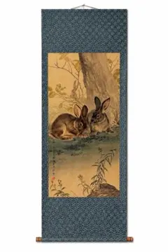 刘奎龄 招财进宝 中国画 掛け軸 水墨画 和室 玄関 茶室 壁掛け 美術品 刘奎龄瓜荫子母兔图 中国画 掛け軸 水墨画 和室 玄関 茶室 壁掛け 美術