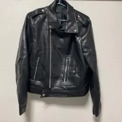 レザージャケット　合成皮革　ライダースジャケット　ジャケット　短丈　ショート丈