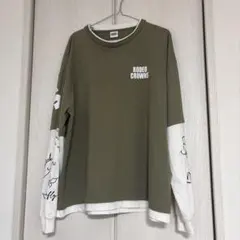 RODEO CROWNS レイヤード風長袖カットソー カーキ