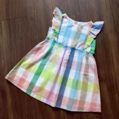 【未使用】babyGAP ギャップ ノースリーブワンピース100ギンガ厶チェックのサムネイル
