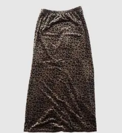 【WHO'S WHO gallery】ヒョウ柄 ベロア　ロングスカート