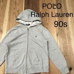 90s ポロ ラルフローレン スウェット パーカー ナイガイ 刺繍ポニーロゴ