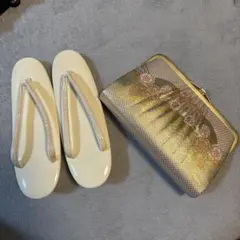 和装用草履と花柄クラッチバッグセット