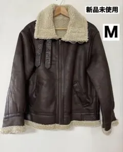 新品未使用✨ungrid フェイクムートンボアブルゾン　 ダークブラウン　Ｍ
