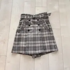 pom ponetteチェック柄 キュロットスカート 150cm