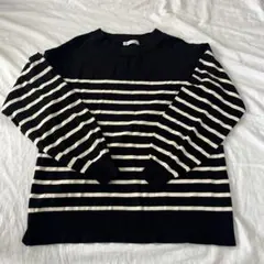 美品アンナルナANNA LUNA のボーダーニットカットソー　長袖　S