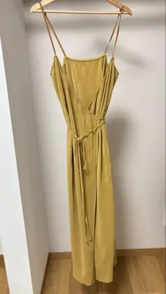 KBF イエロー キャミワンピース プリーツ