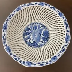 有田焼 琴峰 染付 透かし彫り 鉢 菓子鉢 果物籠 - メルカリ