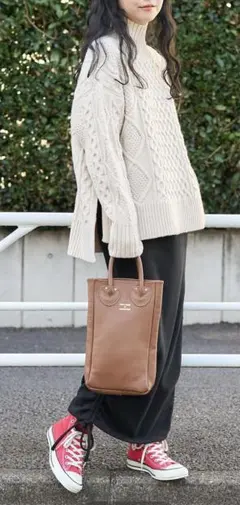 FREAK'S STORE ミックスケーブル タートルニットプルオーバー白