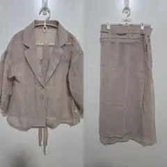 新品】ニコアンド みきてぃ シアージャケット shortサイズ モーヴ