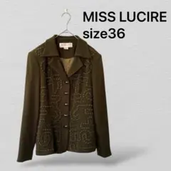 MISS LUCIREレディース　テーラードジャケット　36 カーキ昭和レトロ
