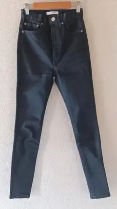 【匿名配送】送料無料　MOUSSY　ハイウエスト　スキニー　ブラック