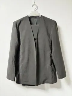 アダムエロペ【美品】ノーカラー　セットアップ　リネン風