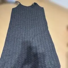ノースリーブ ニットワンピース グレー M