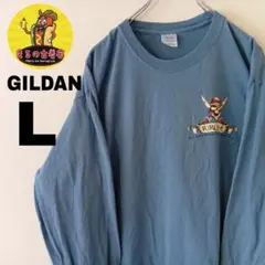 USA古着 GILDAN　ロングTシャツL　ブルーのサムネイル