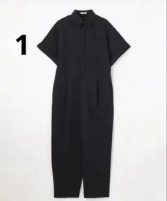 美品 BACCA バッカ フロントジップ オールインワン ジャンプスーツ 黒 