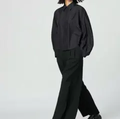 【新品未使用】UNIQLO:C　感動タックワイドパンツL ブラック