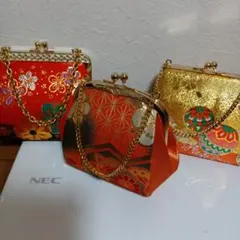 海外コレクター向ジャパン和装子供用バッグ雅和柄３点未使用セットコレクション