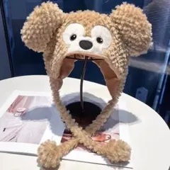 ダッフィー ぬいぐるみ ファンキャップ もこもこ帽子 ポンポン付き