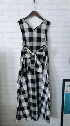可愛い♡ギンガムチェックロングワンピのサムネイル