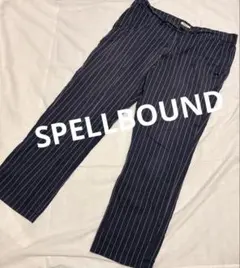 SPELLBOUND スペルバウド　ストライプネイビーパンツ　クロプド丈　34のサムネイル