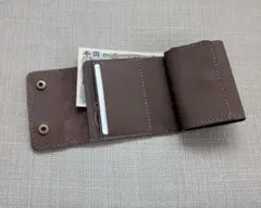 三つ折り財布/コンパクト財布/本革/牛革/レザークラフト