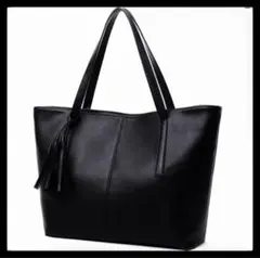 高級感　大容量 トートバッグ レザー メンズ　ブラック 黒 A4サイズ