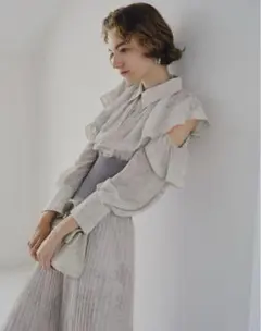 SNIDEL ウエストリブシャツワンピース