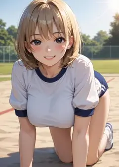 月瀬 A0569 体操服 ブルマ A4 ポスター オリジナル アニメ イラスト