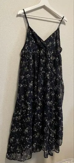 キャミワンピース ネイビー小花柄