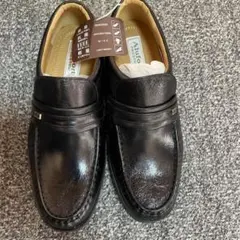 軽量抗菌黒合成皮革シューズ 24.5-26.5cm