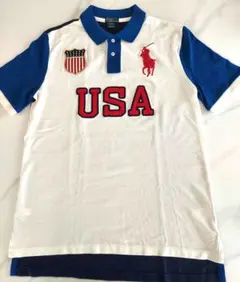 美品　Polo Ralph Lauren ポロシャツ XLビッグポニー　星条旗