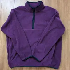 紫色 フリースジャケット ハーフジップ
