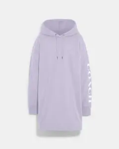 未使用♡ COACH フーディ　パーカーワンピース　紫　ロング　 ポケット　S