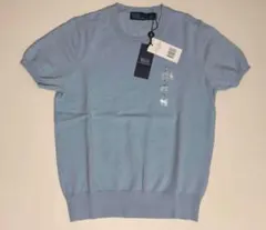 新品　POLO RALPH LAUREN 半袖 ケーブルニット 水色