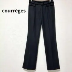 クレージュ ブラック スラックス ストレートフィット センタープレス