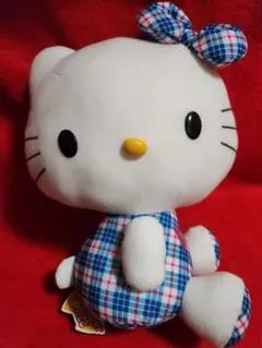 ハローキティ ぬいぐるみ チェック柄リボン - メルカリ