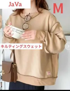 JaVa 2wayキルティングスウェット トレーナー カットソー ベージュ М