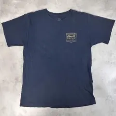 クルーネックTシャツ M ネイビー プリント カジュアル 古着 春夏