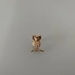ゴールドフクロウブローチ　レトロ