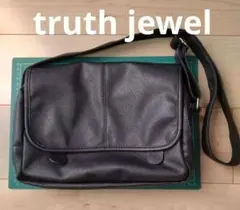 【truth jewel】レザー調 ショルダーバッグ 黒 ブラック メンズ