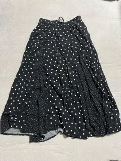 AMERICAN HOLIC 黒白水玉フレアスカート Lサイズ