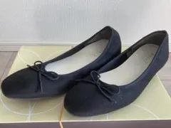ブラックバレエシューズ 23.0