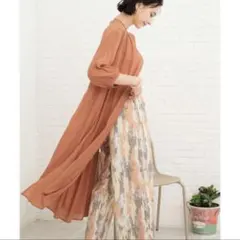 シューラルー　ノーカラーシャツワンピース　美品