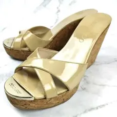 SALE中❣️JIMMY CHOO ウェッジソール サンダル36 ベージュのサムネイル