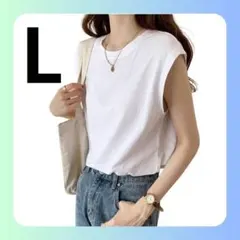 Tシャツ　フレンチスリーブ 白 ノースリーブ 韓国  レディース