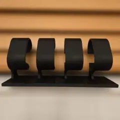 【黒】プラスチック製時計スタンド 4個