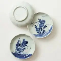古伊万里　伊万里　小皿　江戸　後期　菊　3客セット fit=scale-down,w=1200