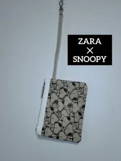 希少★ ZARA スヌーピーSNOOPYコラボ ポーチ パスケース Peanut