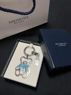 MIKIMOTO ミキモトパール付き　キーリングクマ型キーホルダー